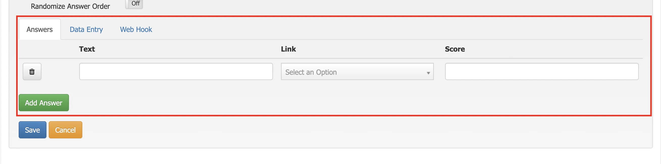 Add answer linking to another node