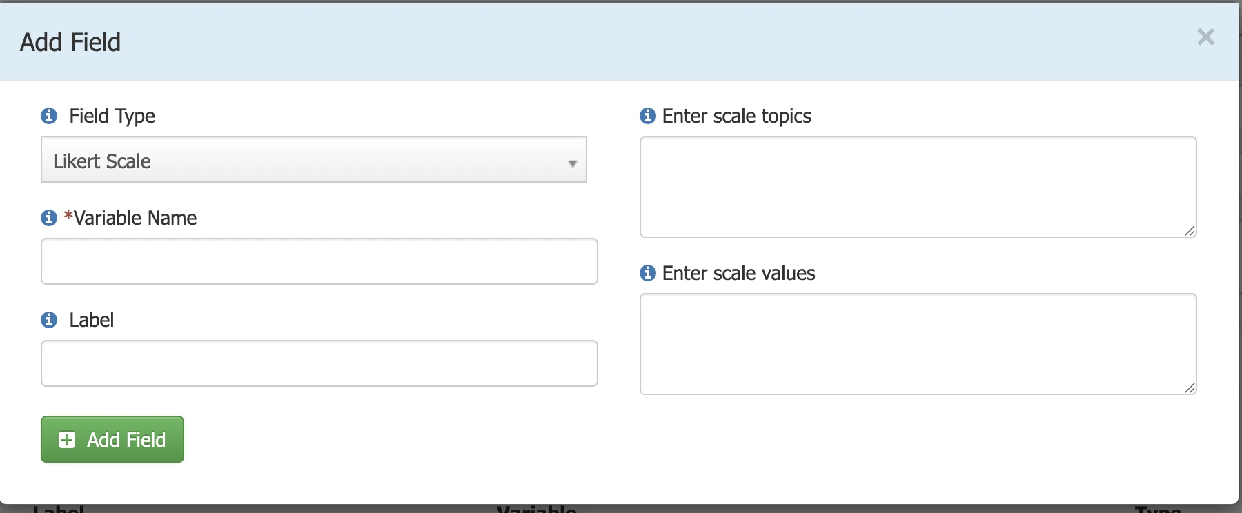 Likert scale data field