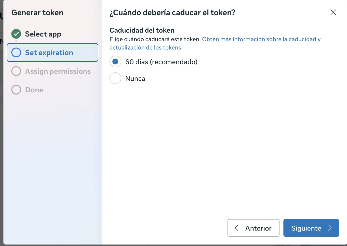 Set token expiration