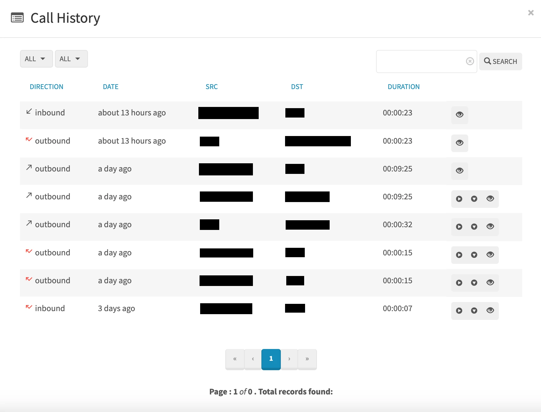 Historial de llamadas
