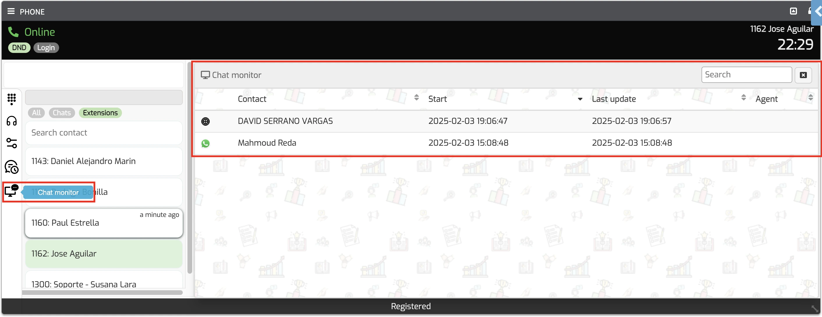 Accessing Chat Monitoring