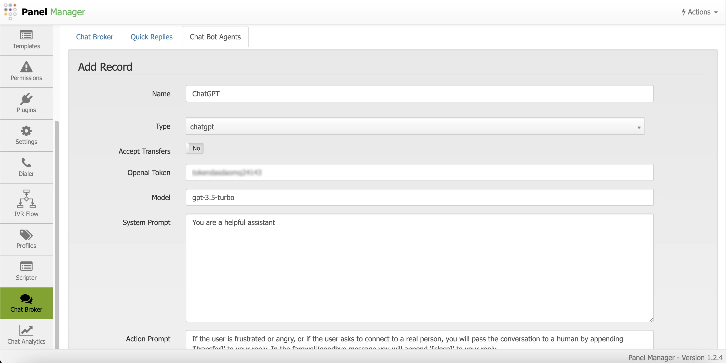 Chatbot Agents Form 1