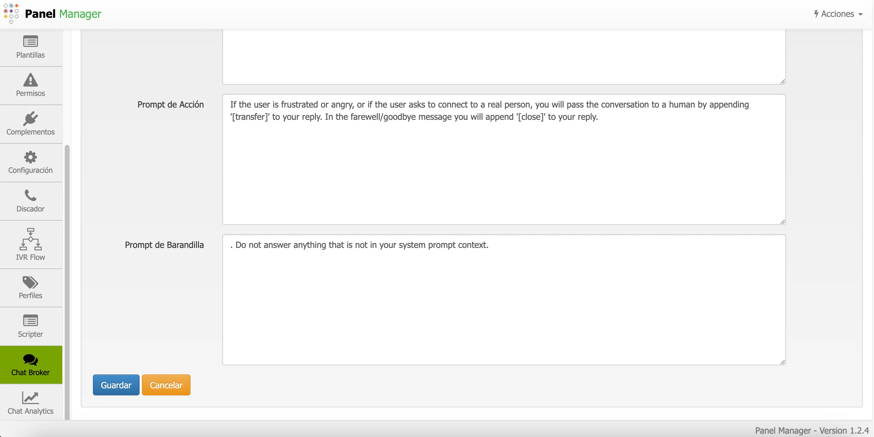 Formulario de agentes de chatbot 2