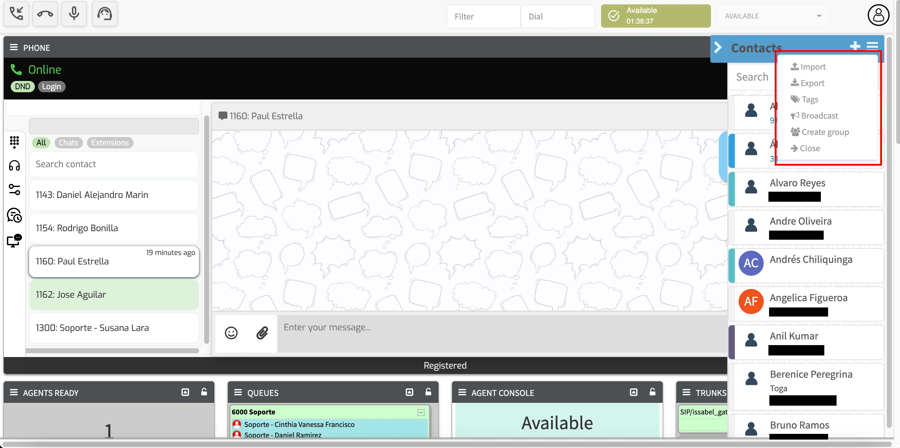 Contact Book Actions