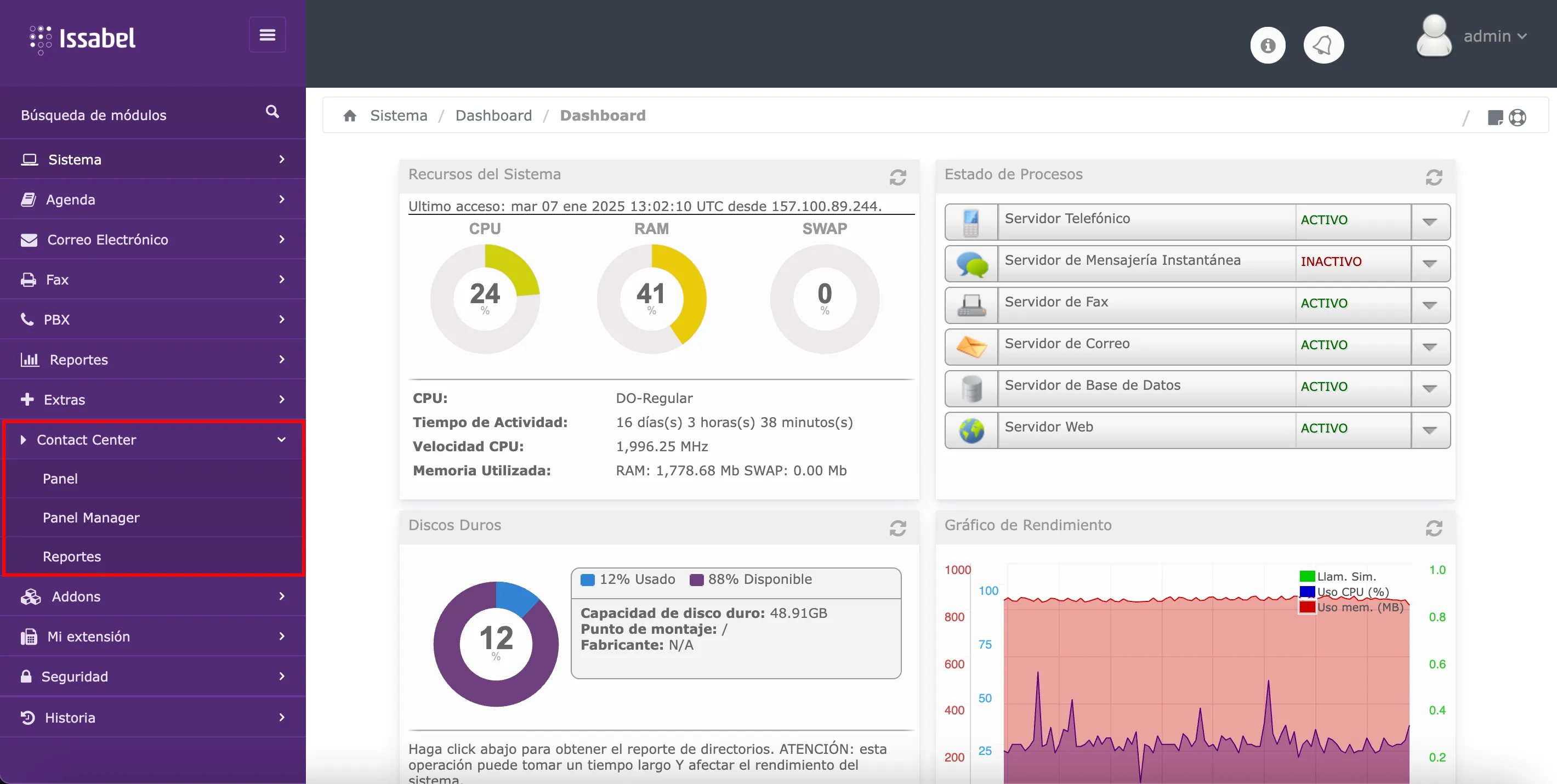 Módulo de Contact Center