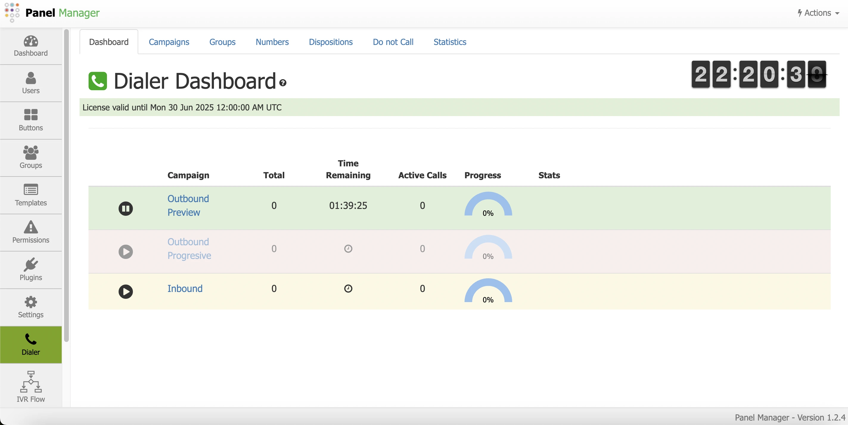 Dialer Dashboard View