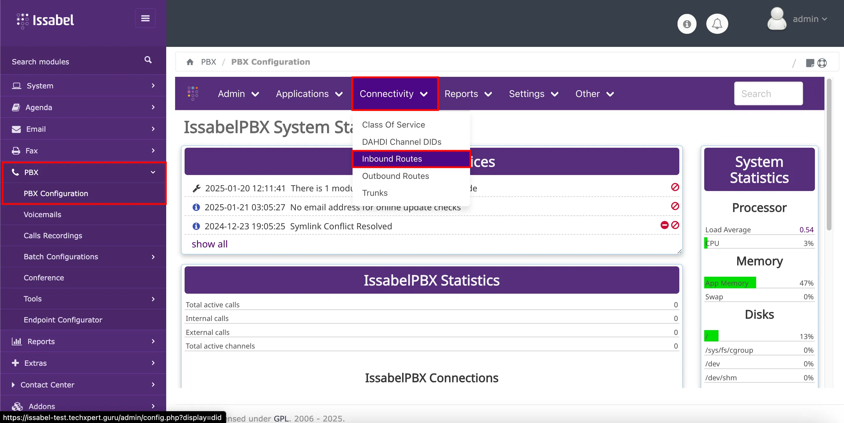 Inbound routes Access