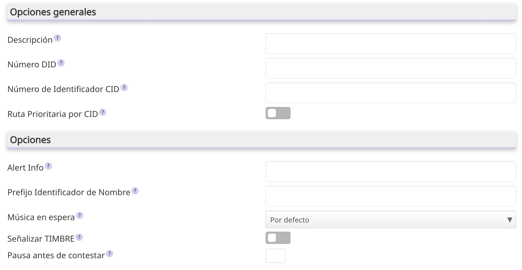 Parámetros de rutas entrantes 1