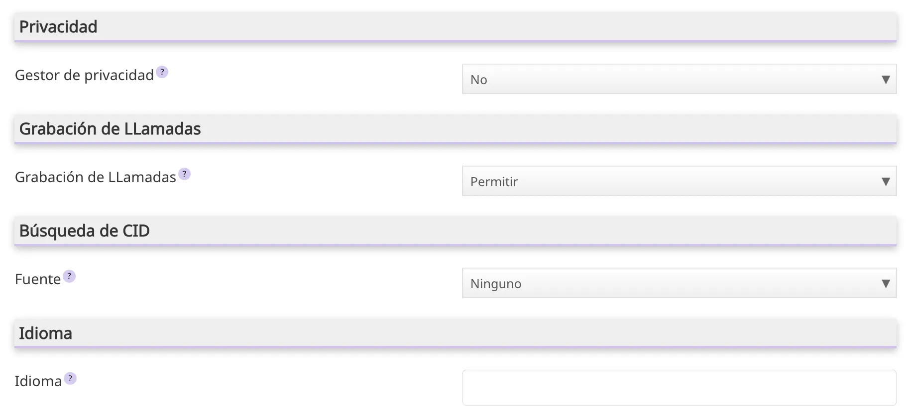 Parámetros de rutas entrantes 2