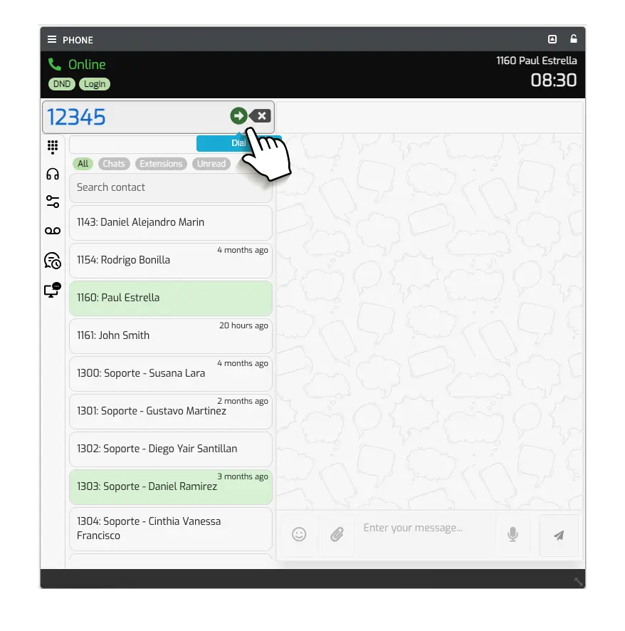 Quick dial input example