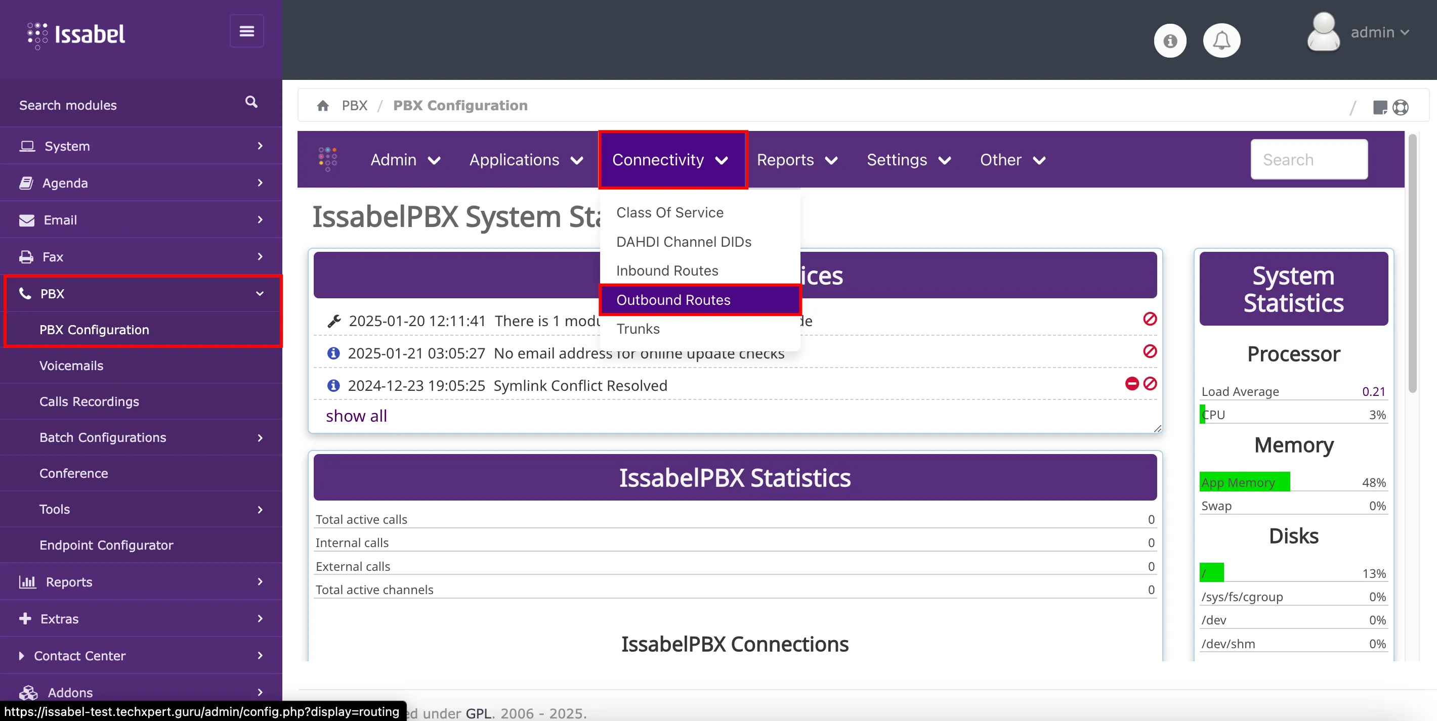 Outbound routes Access