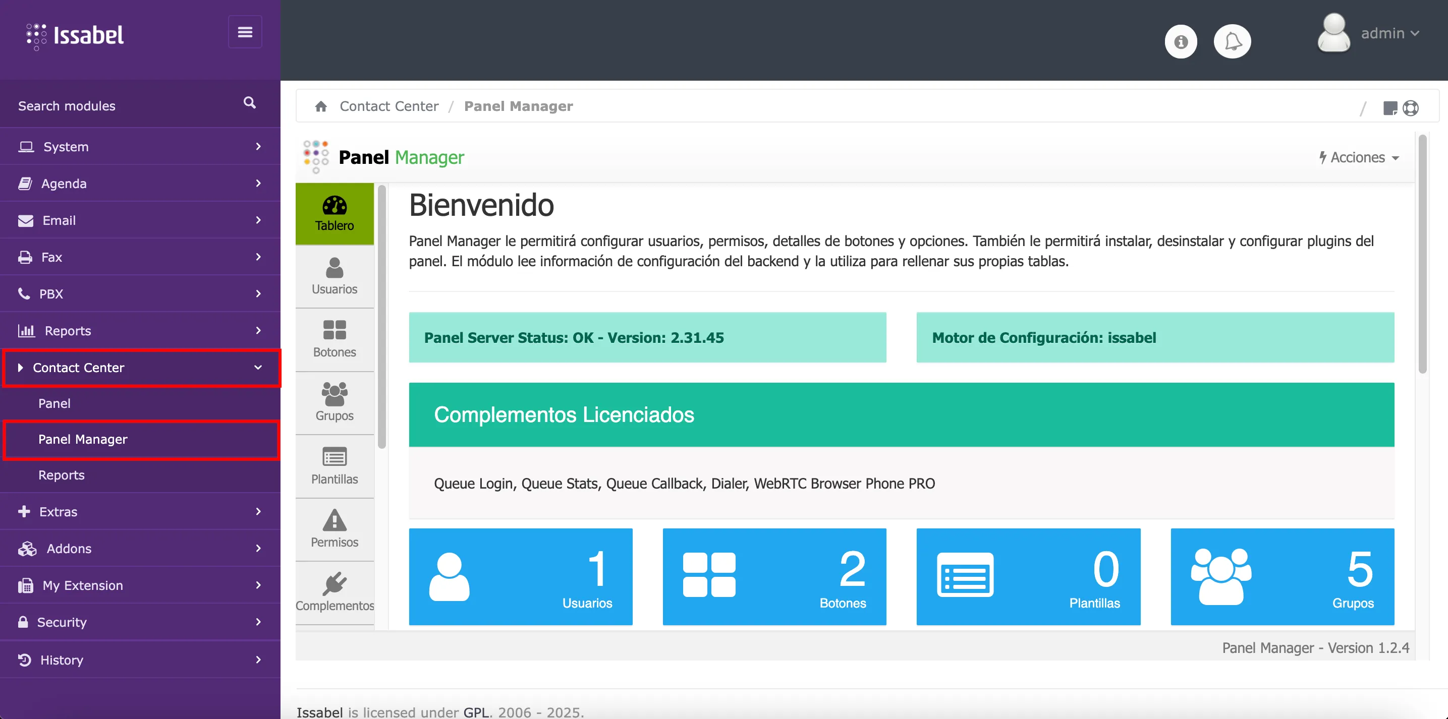 Access to Panel Manager