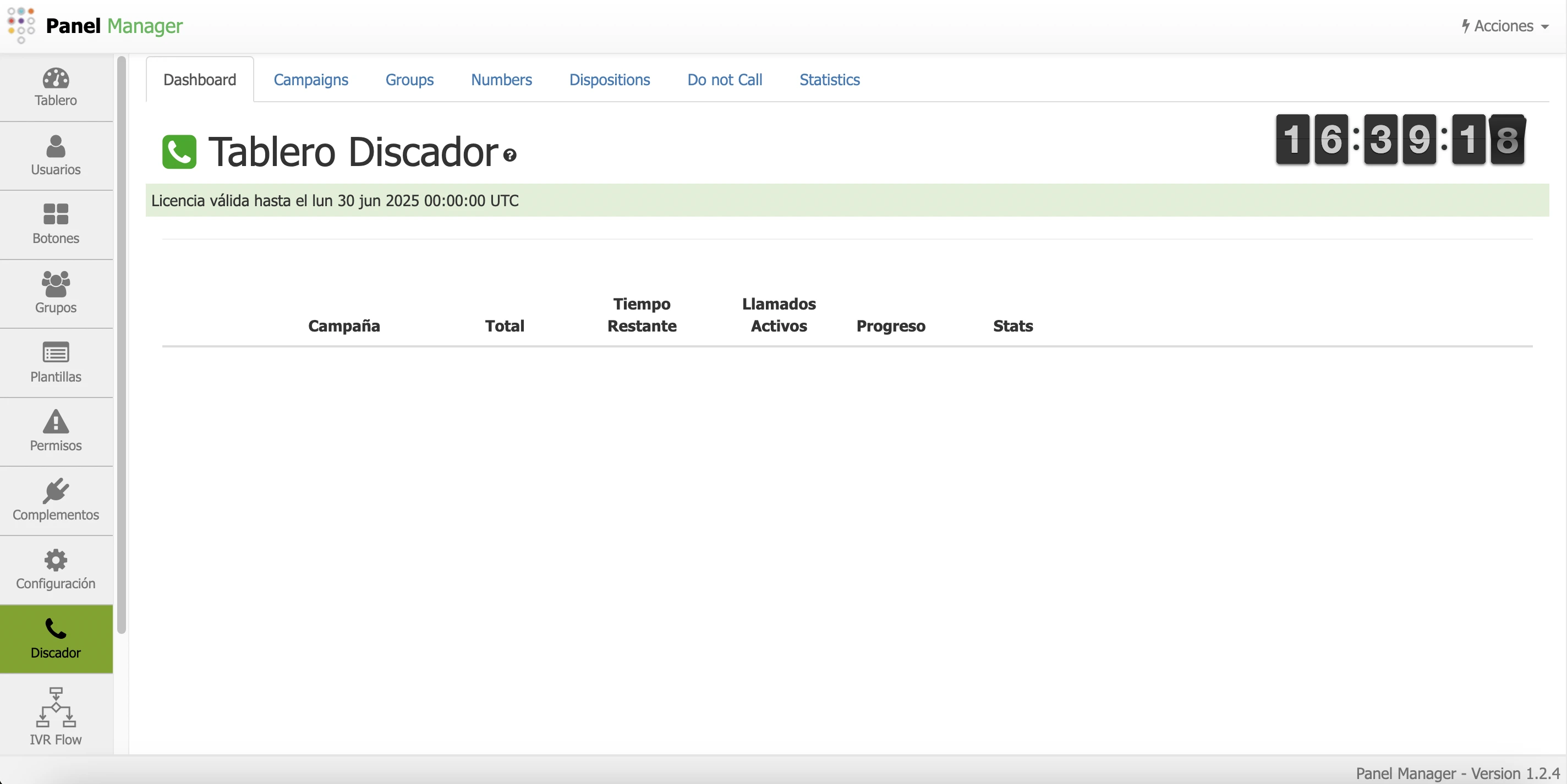 Dialer de Panel Manager