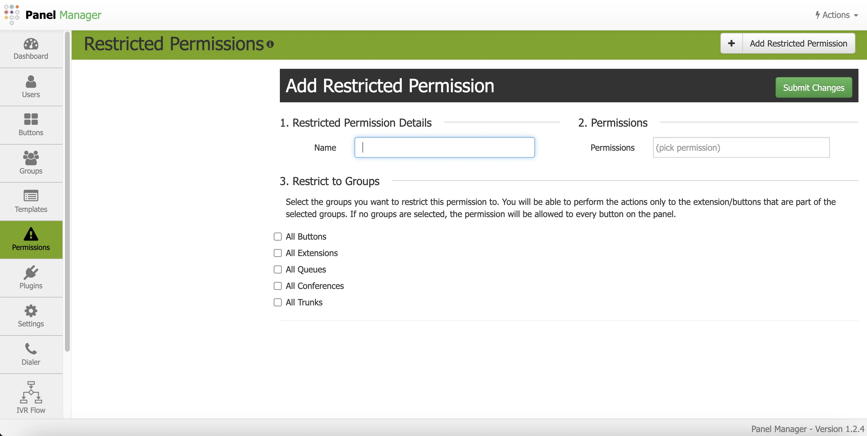 Panel Manager Permissions
