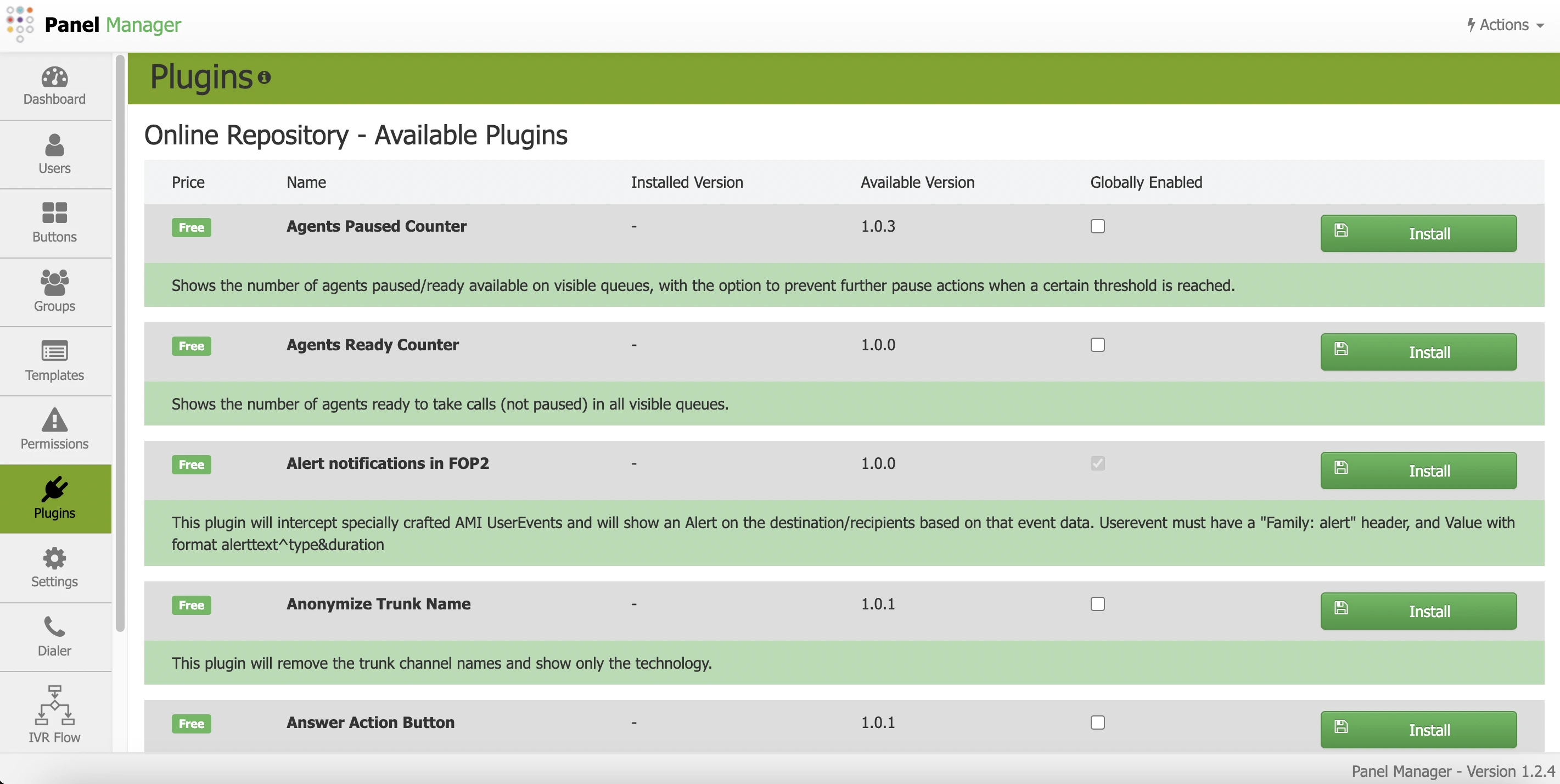 Panel Manager Plugins