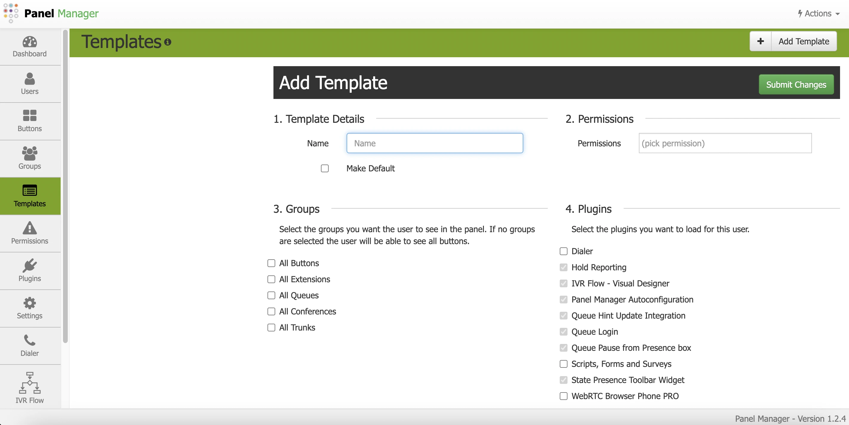 Panel Manager Template