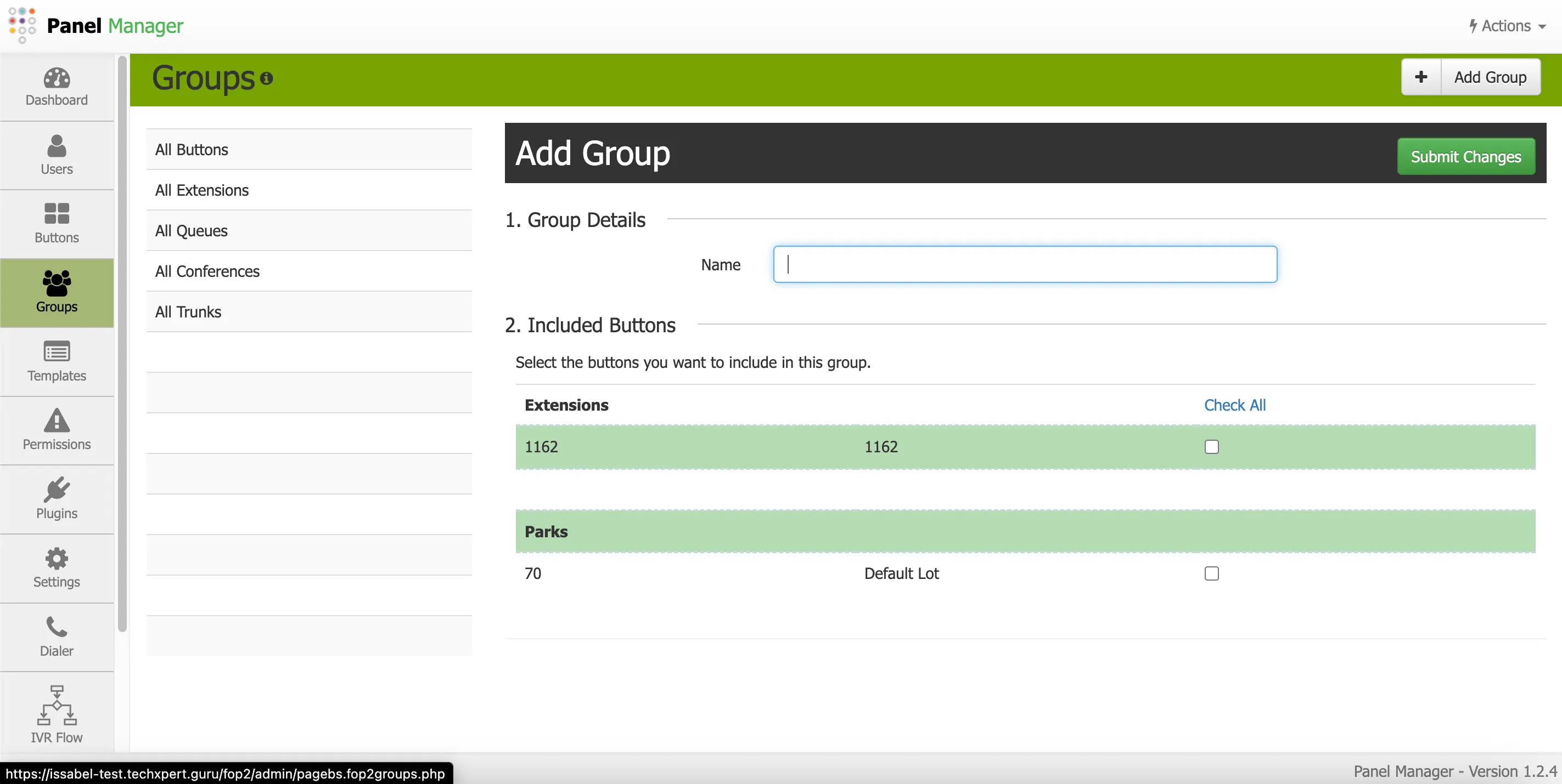 Panel Manager Groups