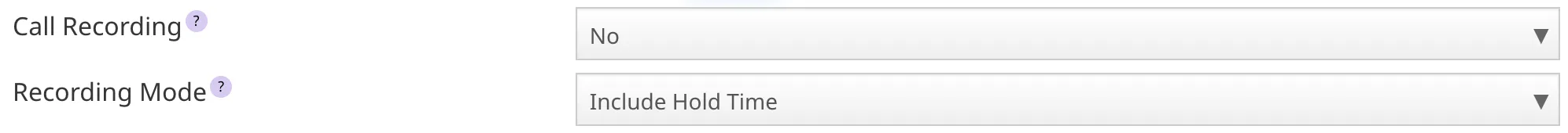 Queues recording options