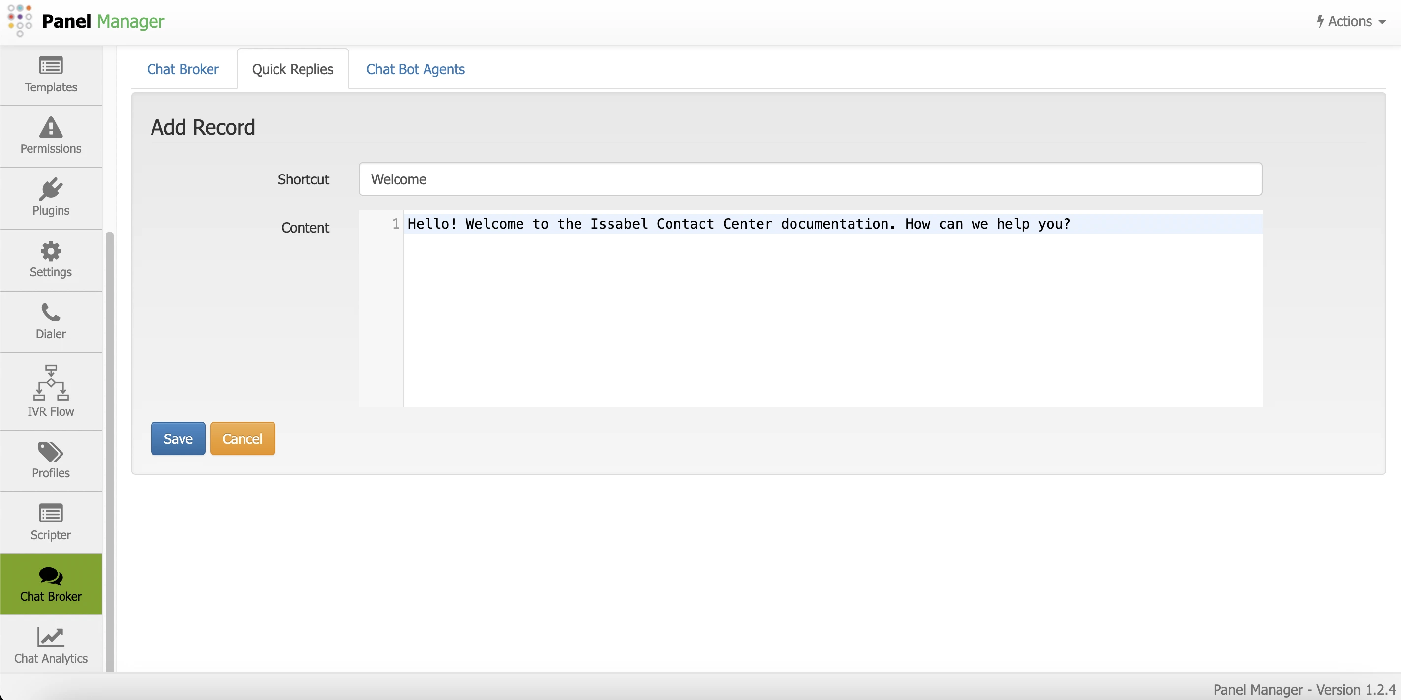 Quick Responses Form
