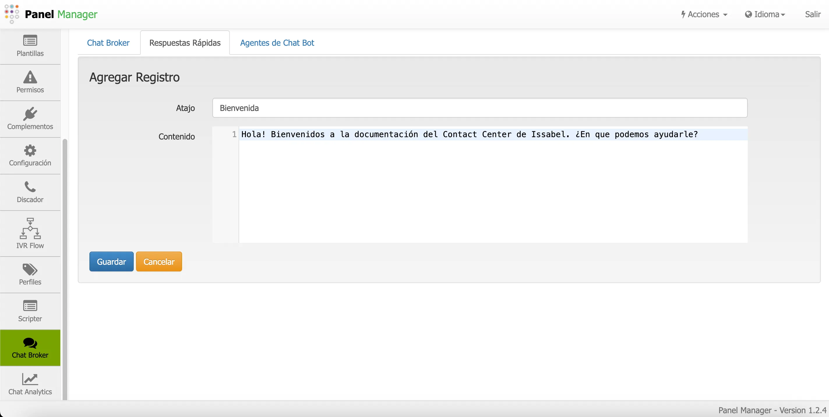 Formulario de respuestas rápidas