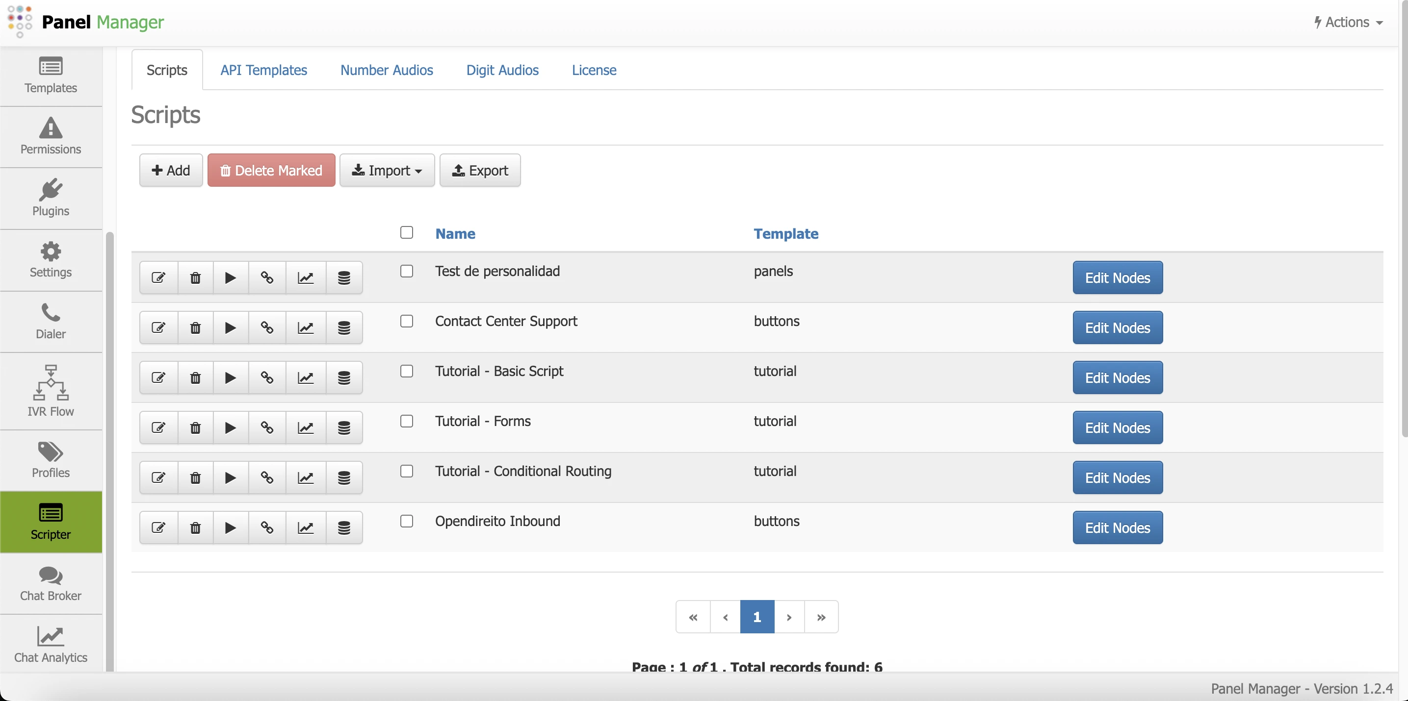 List of created scripts