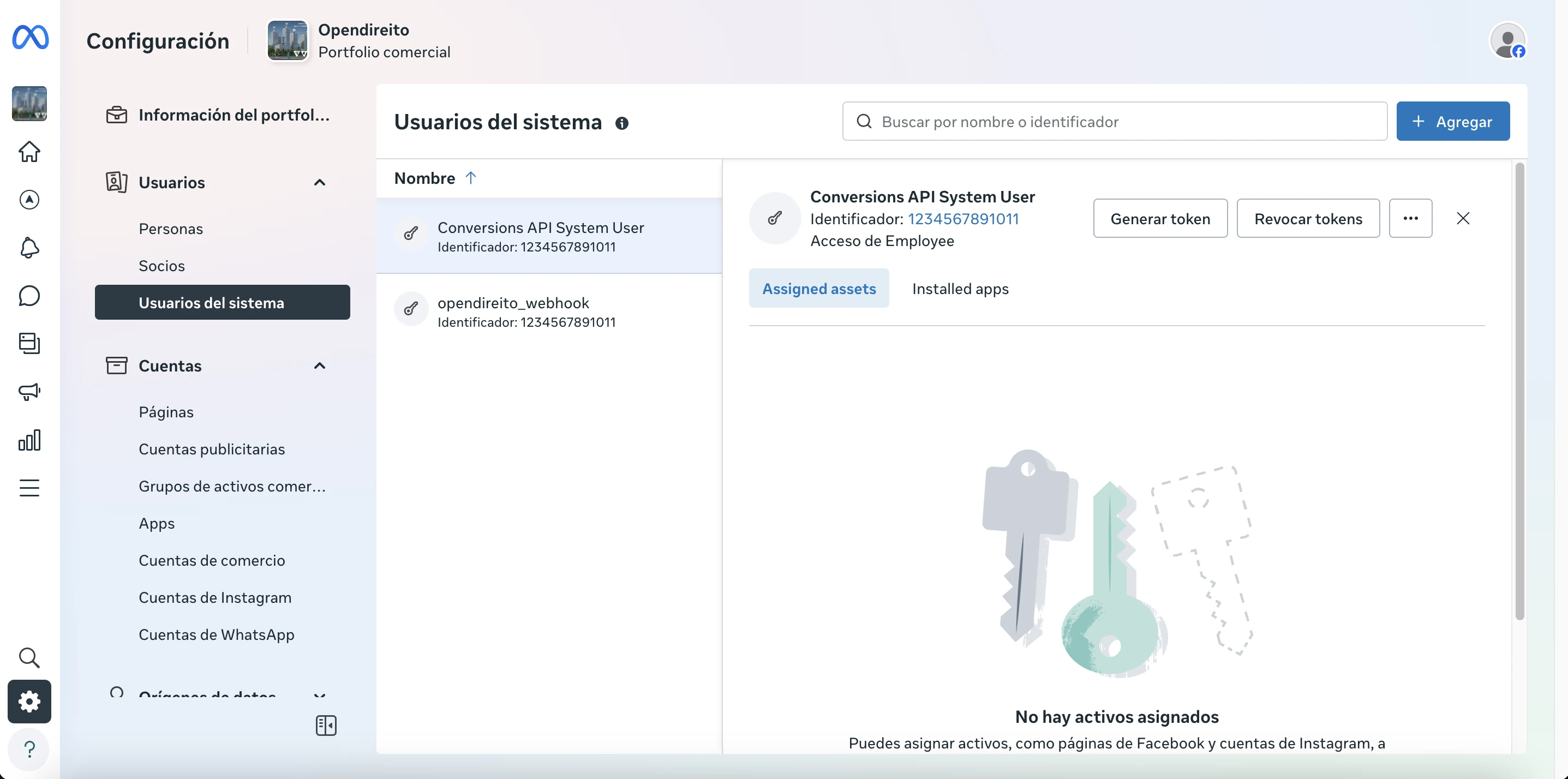 Meta Business Portfolio System Users
