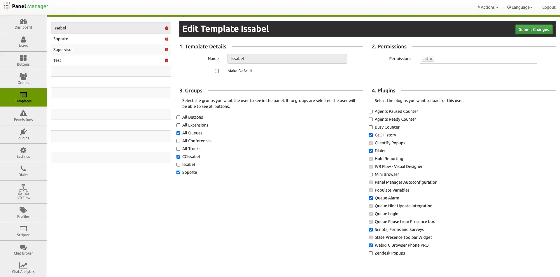Agent Template Configuration