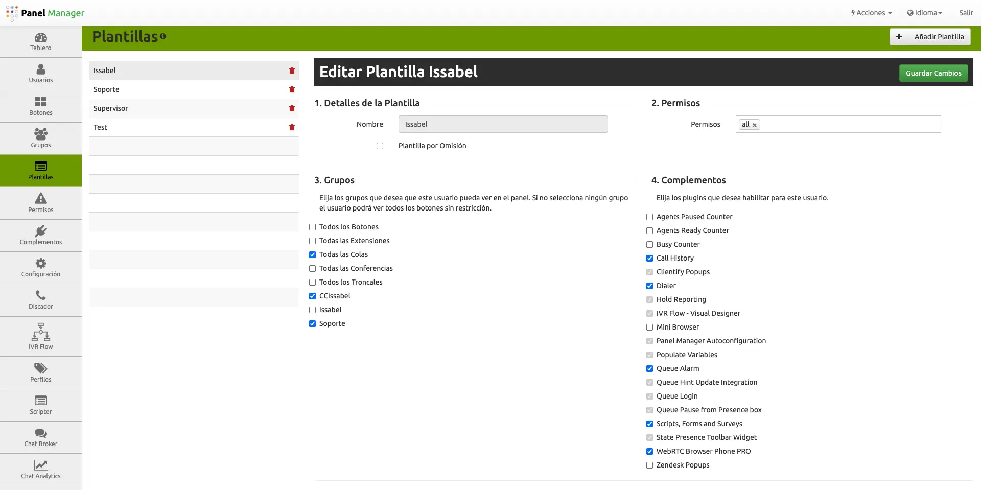 Configuración de Templates de Agentes
