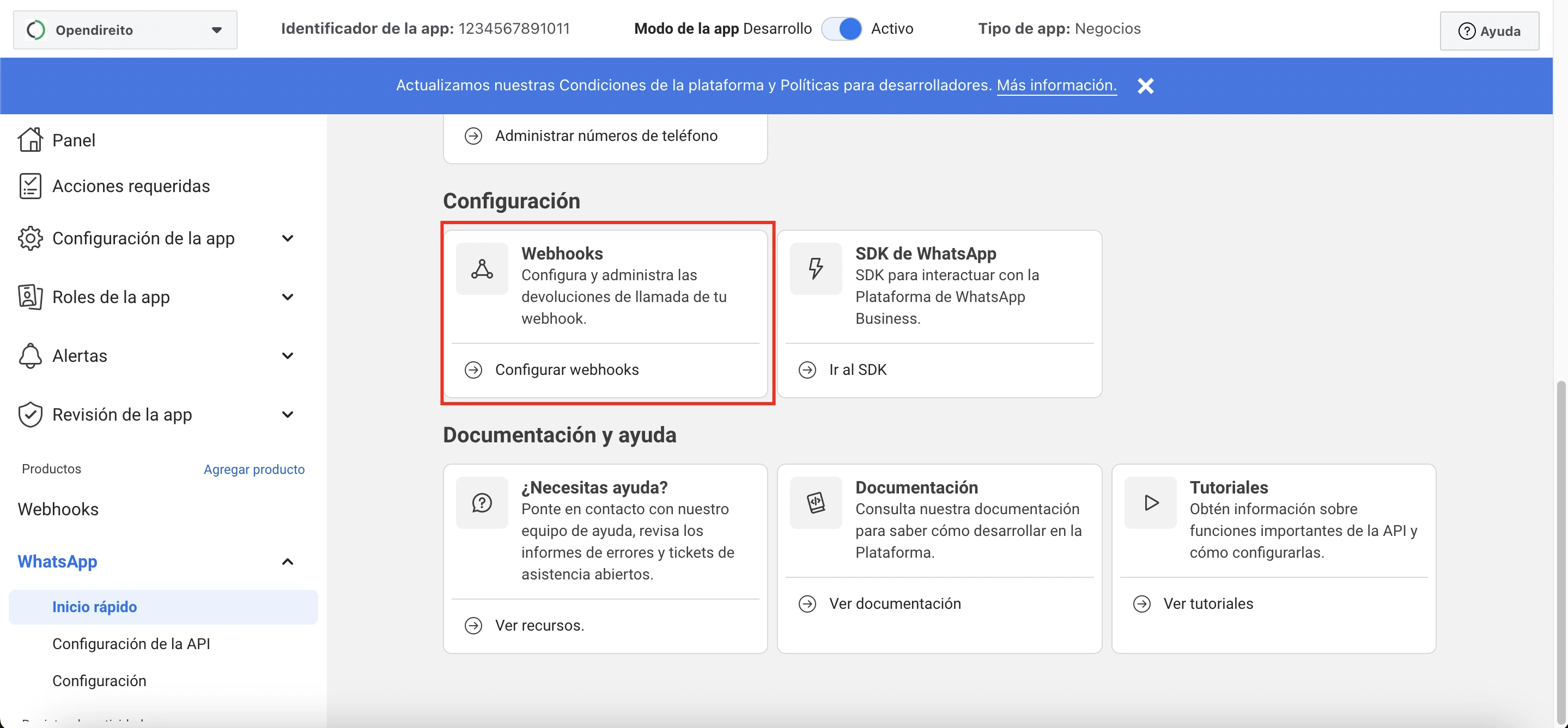 Access Webhook Configuration