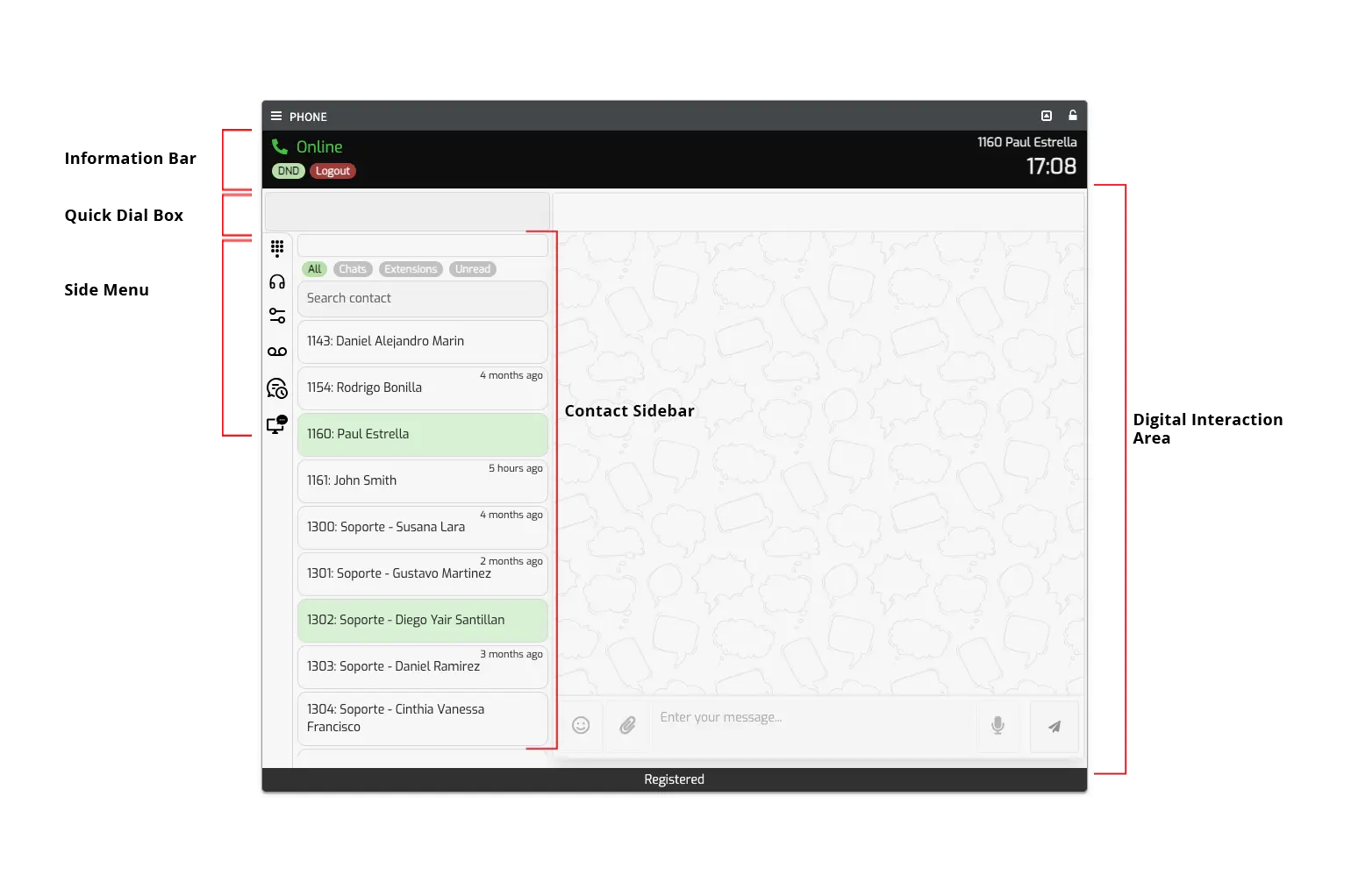 Webphone Pro Interface Overview